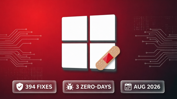 Microsoft Ağustos 2026 Yamaları: Üç Zero-Day, Aktif Sömürülen Bir WinSock Açığı ve Kritik Sunucu RCE’leri