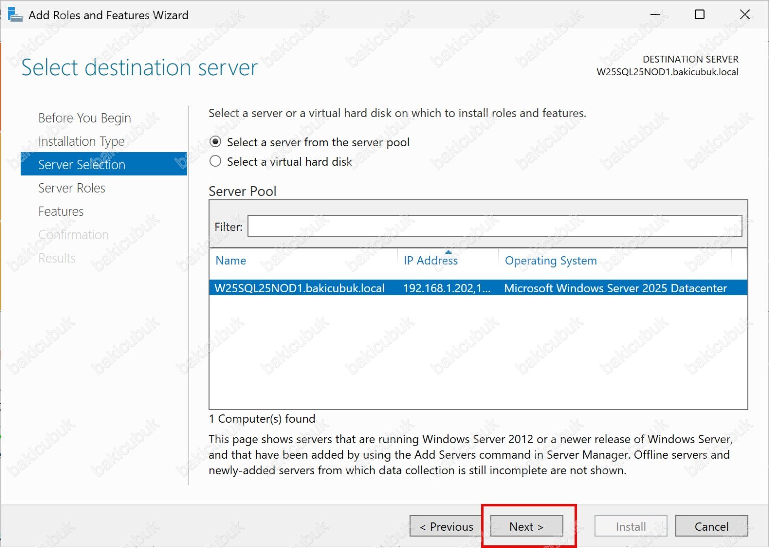 Microsoft SQL Server 2025 Failover Cluster Instance Kurulumu 1 - Baki ÇUBUK