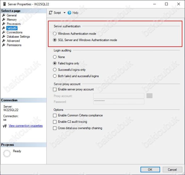 Microsoft SQL Server Authentication Mode - Baki ÇUBUK