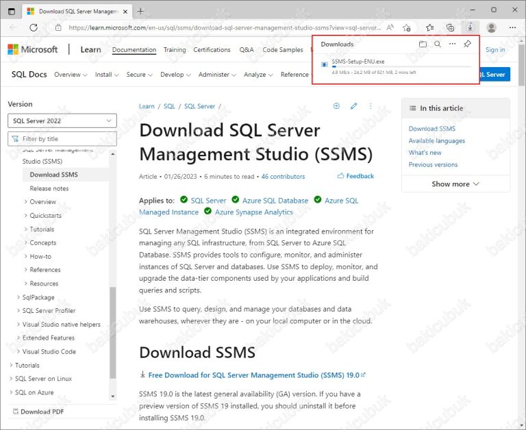 Microsoft SQL Server Management Studio 19.0 Kurulumu - Baki ÇUBUK