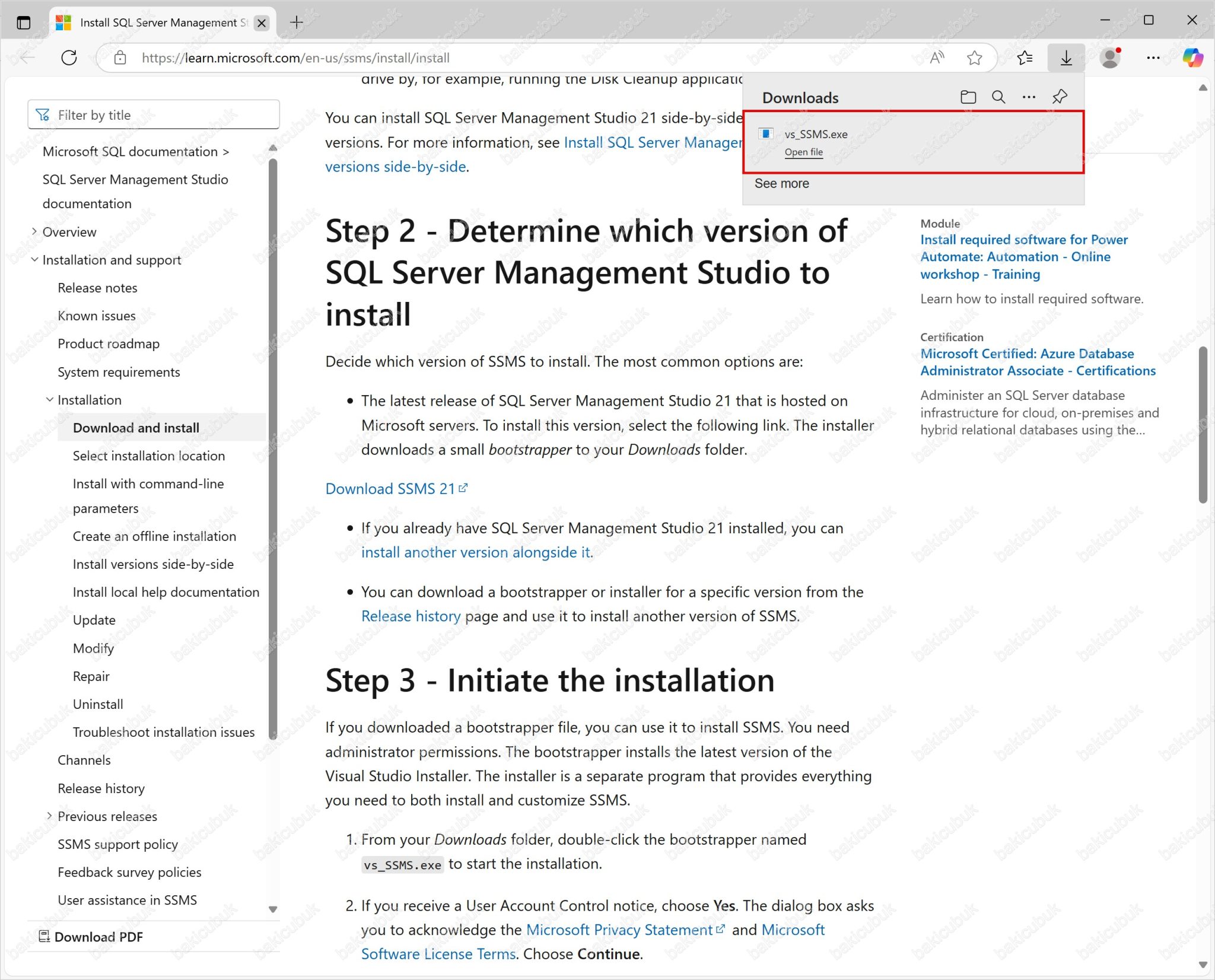 Microsoft SQL Server Management Studio 21 Kurulumu - Baki ÇUBUK