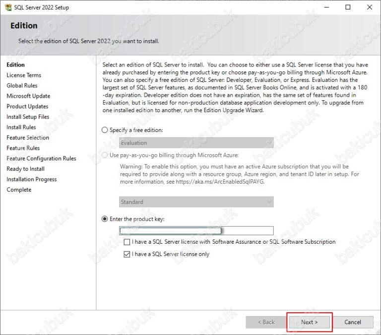 Microsoft SQL Server 2022 Kurulumu - Baki ÇUBUK