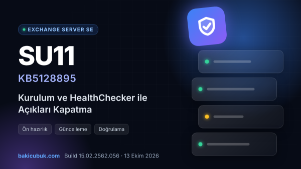 Exchange Server SE SU11 (KB5128895) Kurulumu: Ön Hazırlık, Güncelleme ve HealthChecker ile Açıkları Kapatma