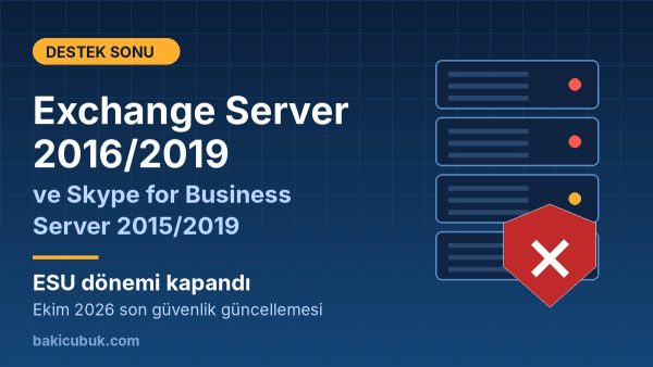Exchange Server 2016/2019 ve Skype for Business Server 2015/2019 için Genişletilmiş Güvenlik Güncellemeleri Sona Erdi