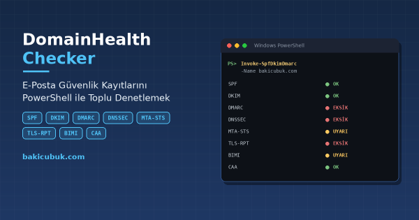 DomainHealthChecker: E-Posta Güvenlik Kayıtlarını PowerShell ile Toplu Denetlemek